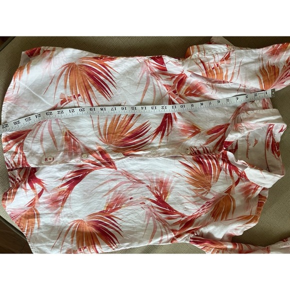 Tommy Bahama Linen Floral Tropical Print Button Down Shirt Small S Summer - Picture 8 of 10